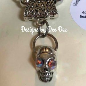 The Skeleton Crew Silver Skull Charm Necklace
